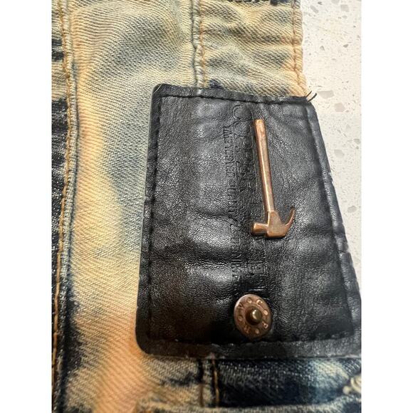 COPPER RIVET BLEACH WASH DENIM SHORTS 100% COTTON MENS 30" WAIST - Picture 7 of 7